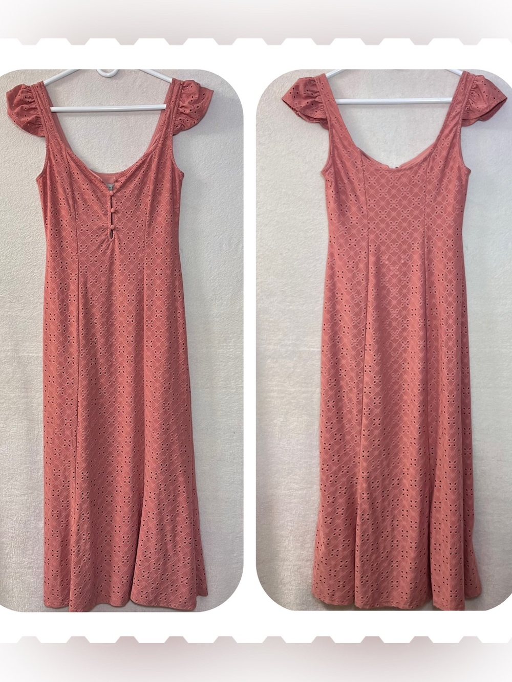 WAYF embroidered Eyelet Dress Rose Color XS